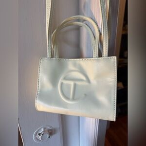 Telfar mini bag in super light green